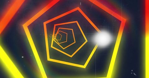 Colorful Abstract Hexagonal Light Pattern on Dark Background