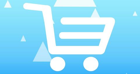 digital shopping trolley icon on triangular background - Download Free Stock Images Pikwizard.com
