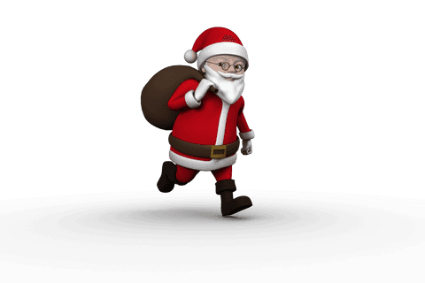Transparent Santa Carrying Sack of Gifts Illustration