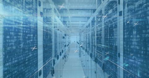 Advanced Data Center with Digital Overlay Technology Concept - Download Free Stock Images Pikwizard.com