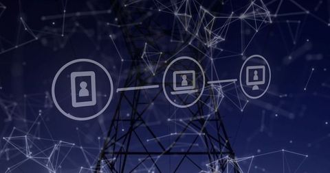 Digital connectivity network with user nodes and transmission tower