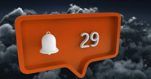 Social media notification alert concept in sky imagery