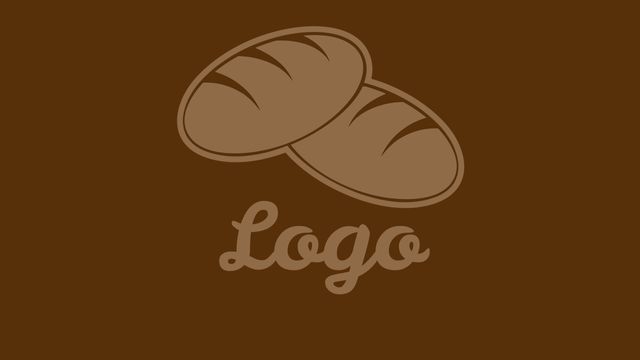 Artistic Bakery Logo with Bread Illustration on brown Background - Download Free Stock Templates Pikwizard.com