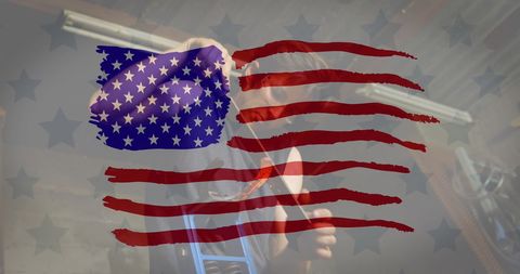 Patriotic Innovation Concept with American Flag Overlay - Download Free Stock Images Pikwizard.com
