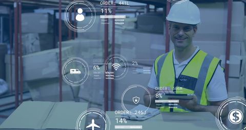 Warehouse Worker Using Tablet Managing Digital Logistics Network - Download Free Stock Images Pikwizard.com