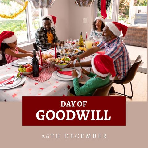 Happy Family Celebrating Day of Goodwill with a Festive Meal