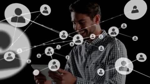 Man Engaging Digital Network on Tablet for Business Connectivity