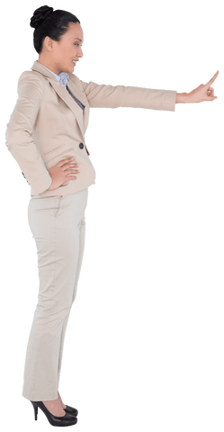 Happy Businesswoman Gesture Transparent Background
