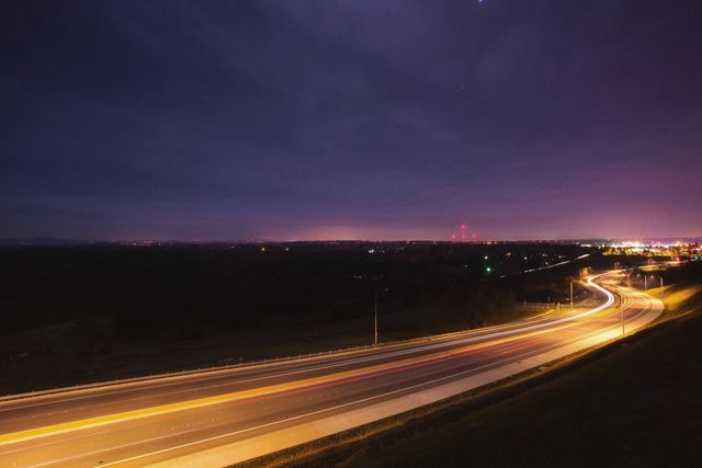 Long Exposure of City Highway at Night with Blurred Car Lights - Download Free Stock Photos Pikwizard.com