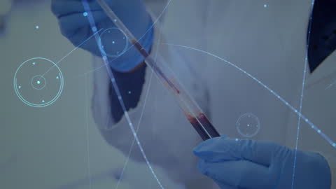Laboratory Scientist Analyzing Blood Sample Data