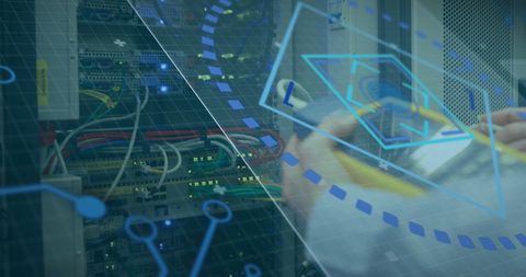 Futuristic Digital Data Processing and Networking - Download Free Stock Images Pikwizard.com
