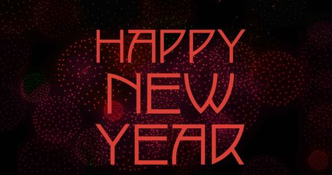 Festive Happy New Year Text with Abstract Fireworks - Download Free Stock Images Pikwizard.com