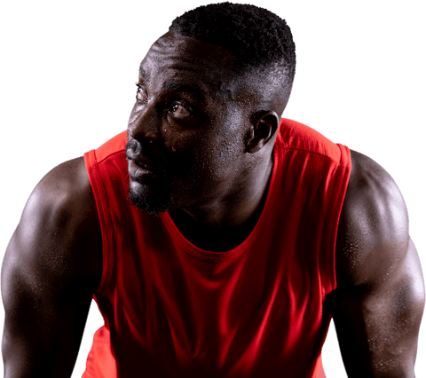 muscular african american man in sportswear with transparent sweat effect - Download Free Stock Videos Pikwizard.com