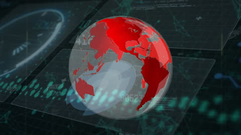 Futuristic Globe Animation With Data Analytics Elements