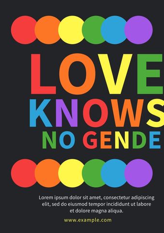Love Knows No Gender Inspirational Concept with Bold Colors - Download Free Stock Templates Pikwizard.com