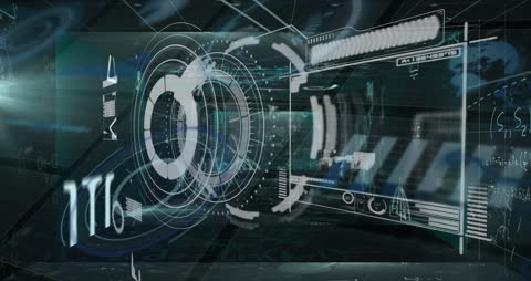 Futuristic Data Technology Interface with Scope Animation