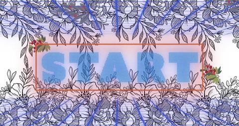 Digital start button with floral border design