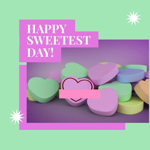 Festive Sweetest Day Greeting with Colorful Candy Hearts
