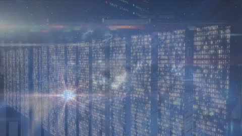 Futuristic Digital Data Stream and Galaxy Effect