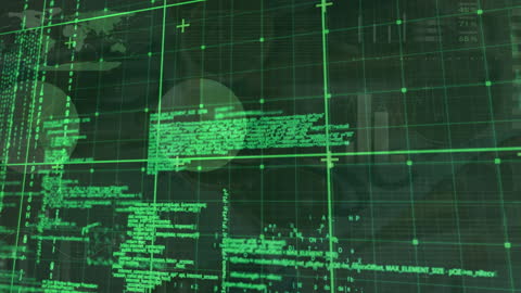 Futuristic Green Digital Code and Data Visualization