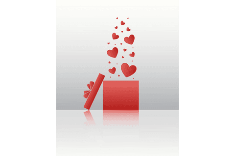 vector red gift box with floating hearts on transparent background - Download Free Stock Videos Pikwizard.com