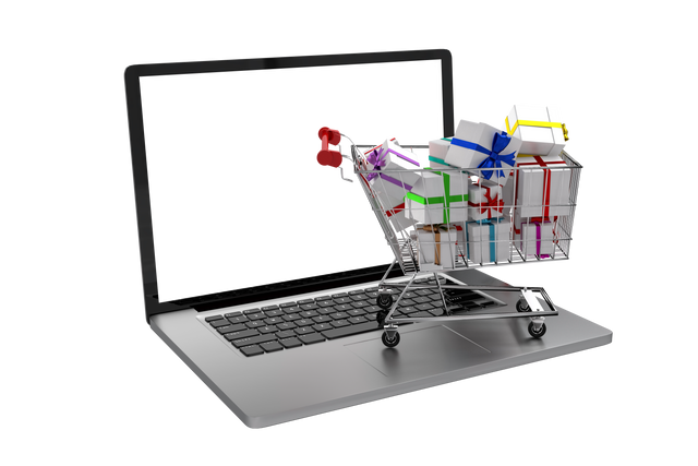 Transparent digital illustration of shopping cart and laptop, online shopping technology concept - Download Free Stock Videos Pikwizard.com