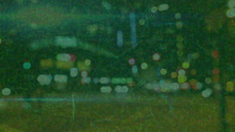 Futuristic Digital Network Overlay on Blurred Urban Skyline