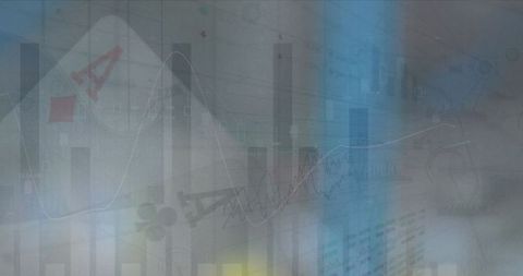 Financial data visualization with playing cards overlay