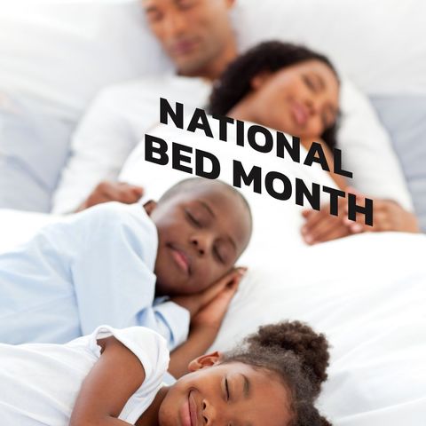 family sleeping comfortably celebrating national bed month - Download Free Stock Templates Pikwizard.com