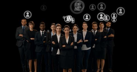 Diverse Business Team with Social Network Icons - Download Free Stock Images Pikwizard.com