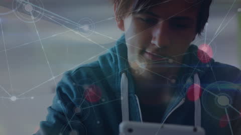 Student Exploring Digital Connections and Networks