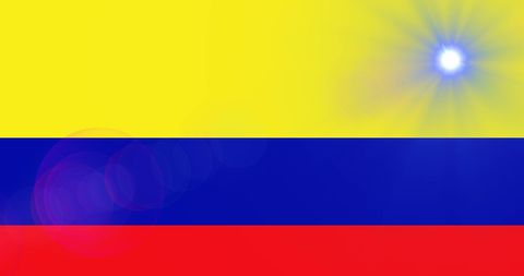 Artistic light effects on colombian flag