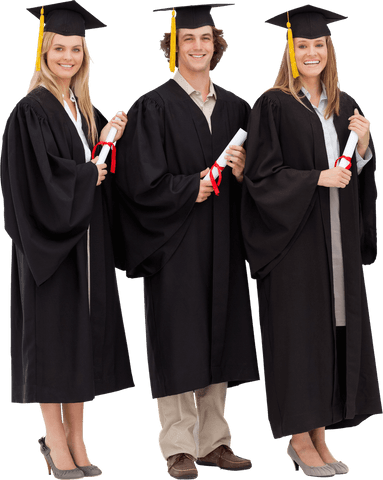 transparent grads celebrating in caps and gowns holding diplomas - Download Free Stock Videos Pikwizard.com
