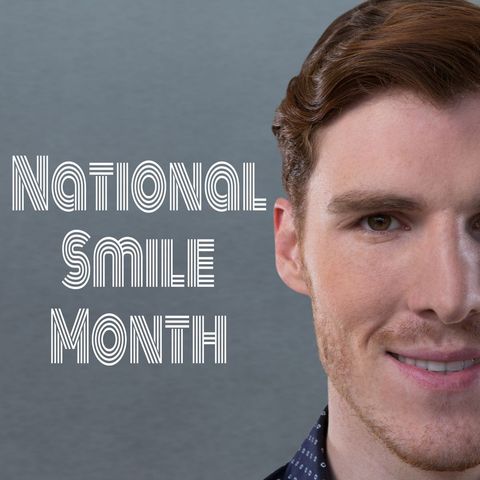 national smile month awareness poster with young man's portrait - Download Free Stock Templates Pikwizard.com