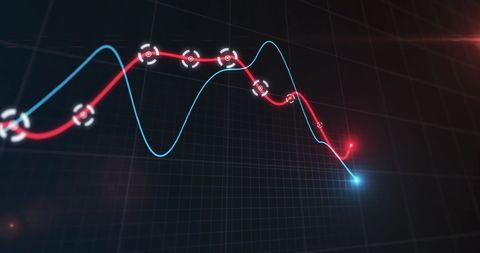 Financial Data Processing with Dynamic Glowing Line Graphs - Download Free Stock Images Pikwizard.com