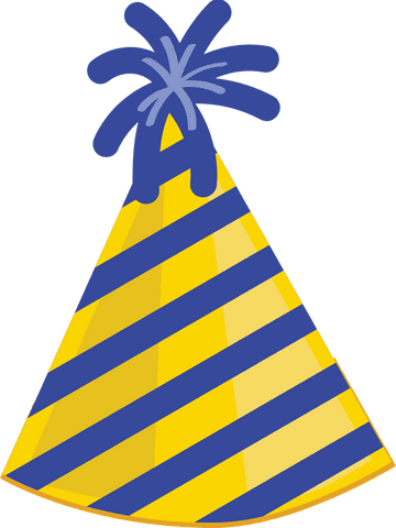 striped party hat clipart on transparent background - Download Free Stock Videos Pikwizard.com