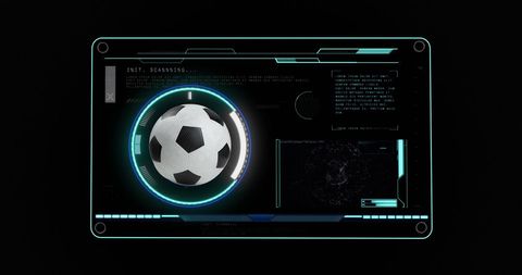 Futuristic Interface Scanning Soccer Ball Technology