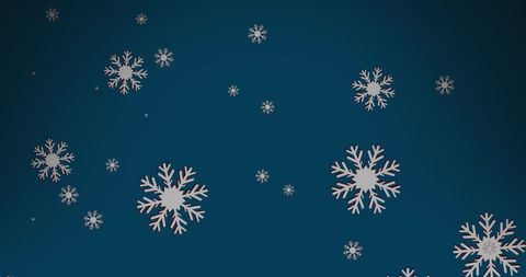 Abstract Snowflakes on Blue Winter Background