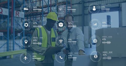 colleagues analyzing augmented reality data in modern warehouse - Download Free Stock Images Pikwizard.com