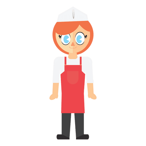 Happy Female Baker Illustration on Transparent Background