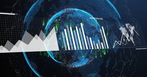 global data processing and analytical graphs in digital interface - Download Free Stock Images Pikwizard.com