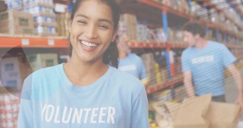 Enthusiastic Volunteer Contributing at Community Warehouse - Download Free Stock Images Pikwizard.com