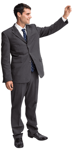 Transparent Businessman Pointing Confidently Upward - Download Free Stock Videos Pikwizard.com