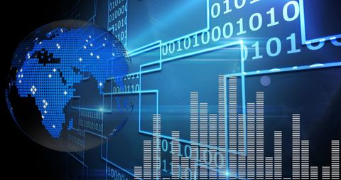 Digital Earth with Binary Code and Data Chart Visualization - Download Free Stock Images Pikwizard.com