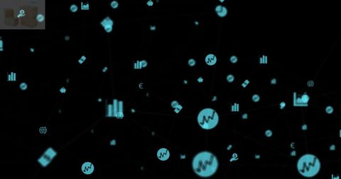 Floating Technology Icons on Black Background - Download Free Stock Images Pikwizard.com