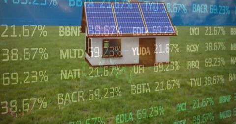 Eco-Friendly Business Growth Digital Collage with Stock Data