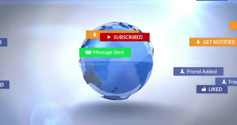 Digital Global Connectivity with Interactive Social Media Icons