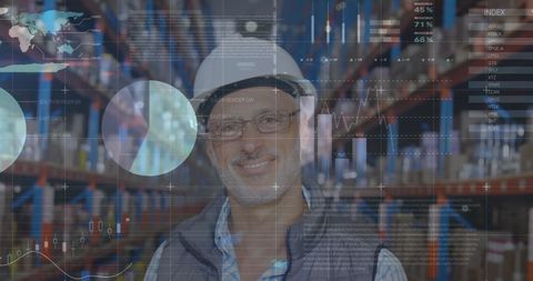Warehouse Operations and Digital Analytics Overlay Technology - Download Free Stock Images Pikwizard.com