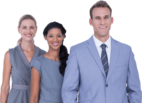 Transparent Smiling Business Team in Formal Wear