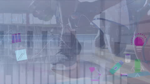 Basketball Player with Animated Financial Data Overlay